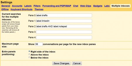 multiple inboxes settings